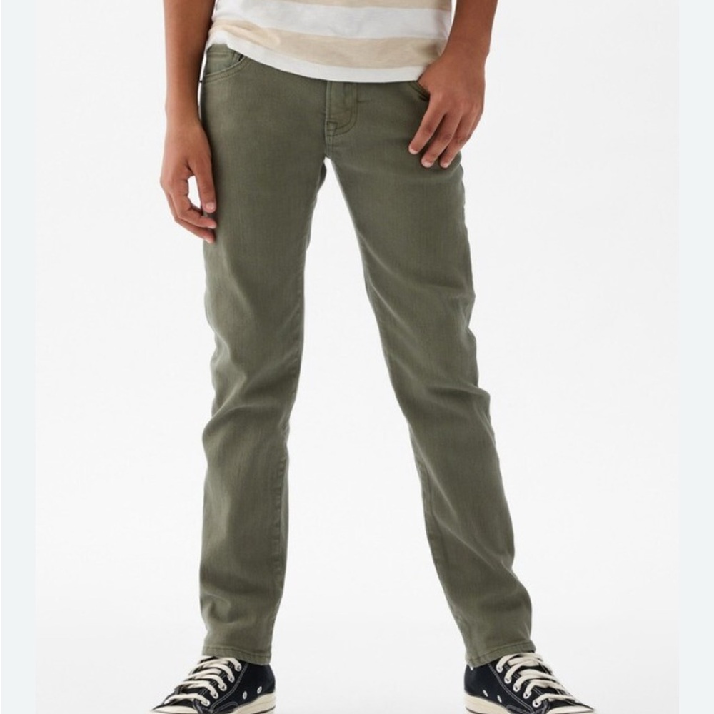 Gap Kids Regular Stretch Slim Jeans in Light Gray Olive Green Size 12